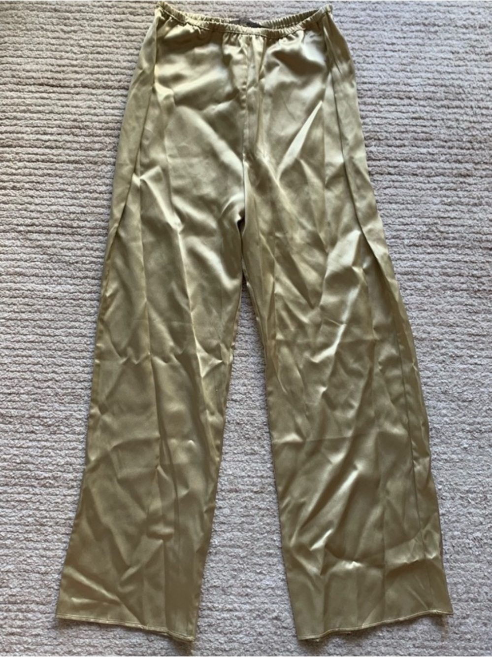 Enza Costa 100% Silk Satin Pantlet Gold NWOT Size Small - Picture 3 of 7